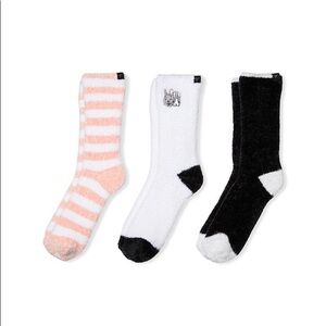 Victoria’s Secret Chenille Socks 3-Pack Soft One Size NEW